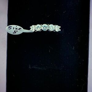 Dainty Silver Filigree Ring with 1.5 ct Moissanite Stones